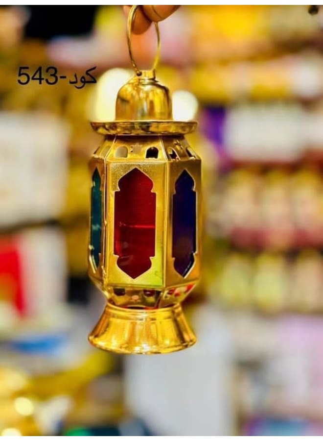 Decorative Ramadan Lantern, Gold Metal - Gold Ramadan Lantern - Image 2